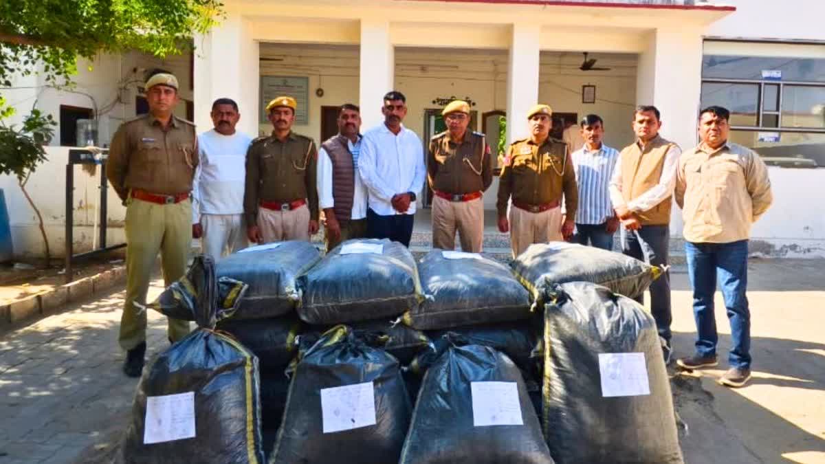 3 क्विंटल से अधिक अवैध डोडा-पोस्त जब्त; तस्कर कार छोड़कर भागे